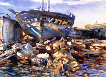 John Singer Sargent Painting - Paisaje de restos y restos de restos John Singer Sargent